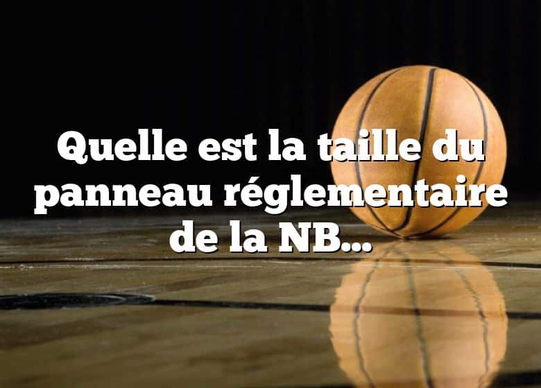 Quelle est la taille du panneau réglementaire de la NBA ?